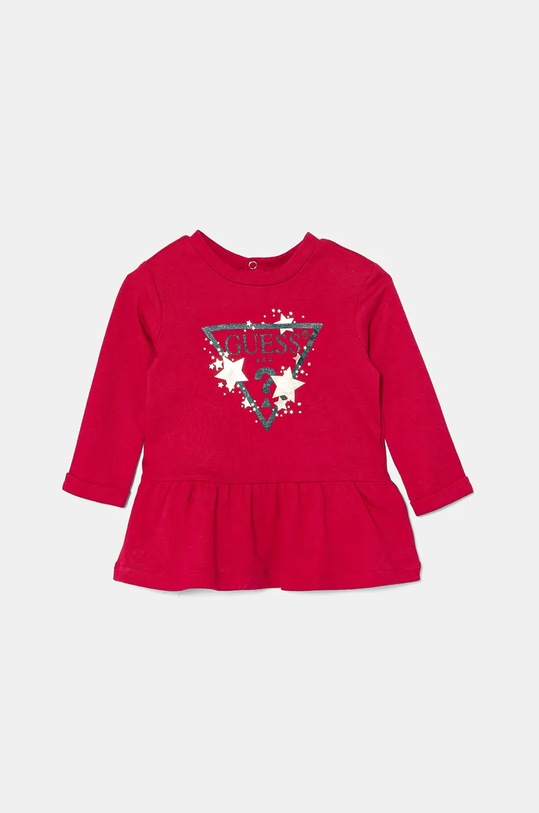 Dětské bavlněné šaty Guess A4YK19.KA6W4.9BYH růžová AW24