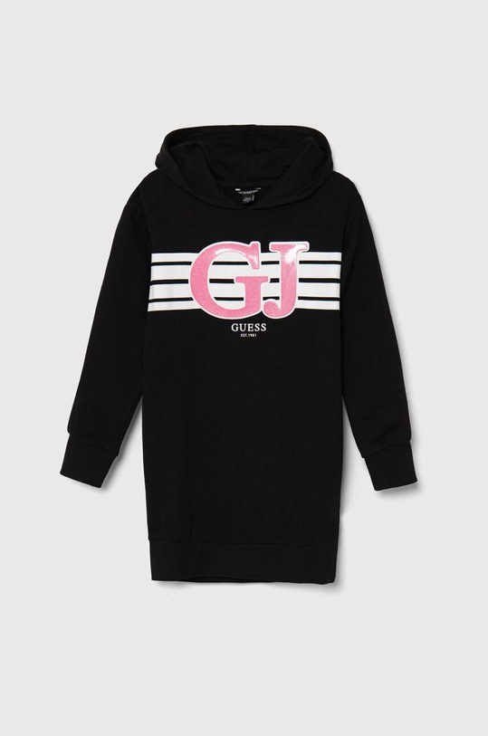 Guess sukienka bawełniana dziecięca nadruk czarny J4YK03.KA6R4.9BYH