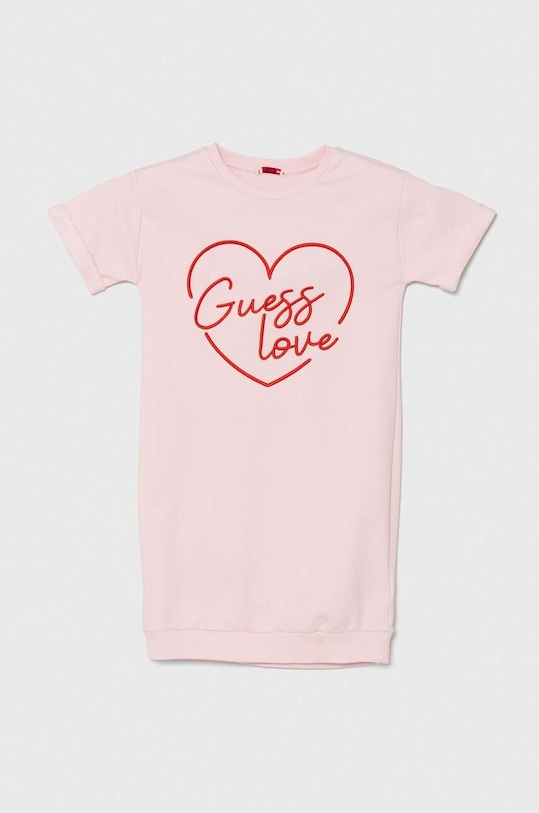 Dětské bavlněné šaty Guess mini růžová J4YK10.KA6R3.9BYH