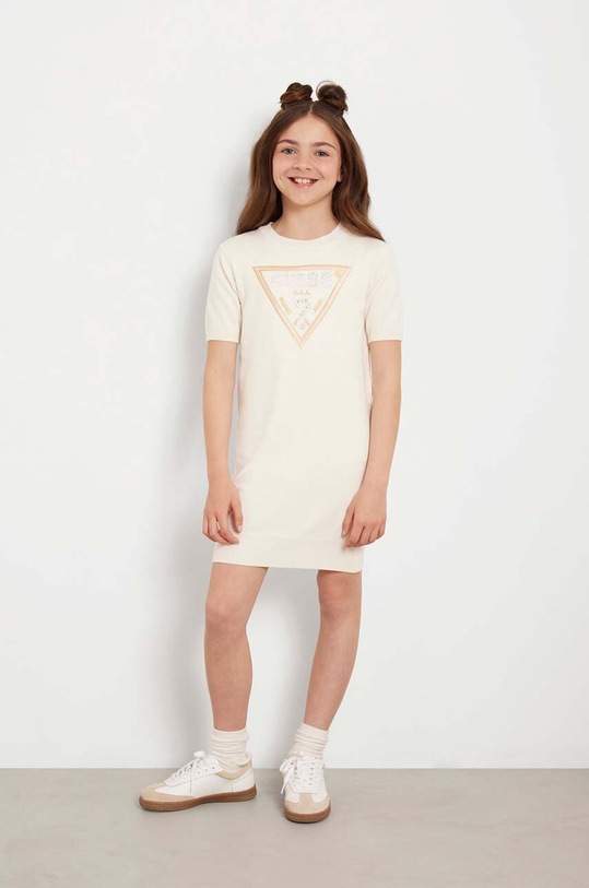 Guess sukienka dziecięca krótki beżowy J4YK18.Z2NQ2.9BYH