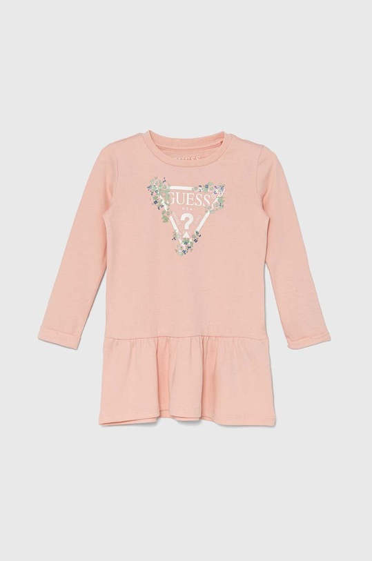 Guess sukienka bawełniana dziecięca nadruk pomarańczowy K3YK13.KA6W4.9BYH