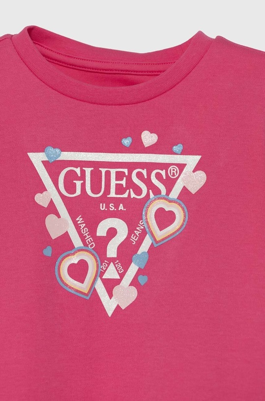 Dziewczynka Guess sukienka bawełniana dziecięca K3YK13.KA6W4.9BYH różowy