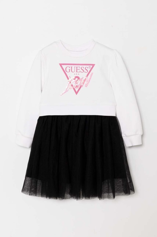 Guess sukienka bawełniana dziecięca rozkloszowany biały K4YK09.KB8R0.9BYH
