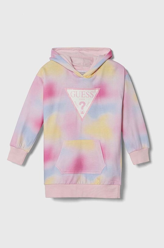 Хлопковое детское платье Guess длинный розовый K4YK10.KA6R3.9BYH