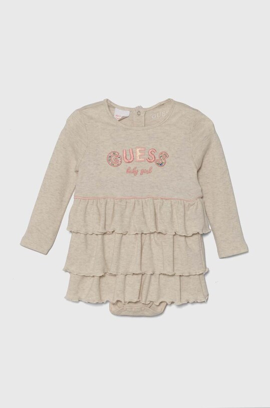 Дитяча бавовняна сукня Guess бавовна бежевий S4YG12.KAE14.9BYH