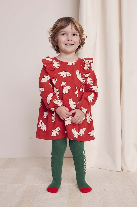 Bobo Choses sukienka niemowlęca Freedom Bird wzorzyste czerwony 224AB081
