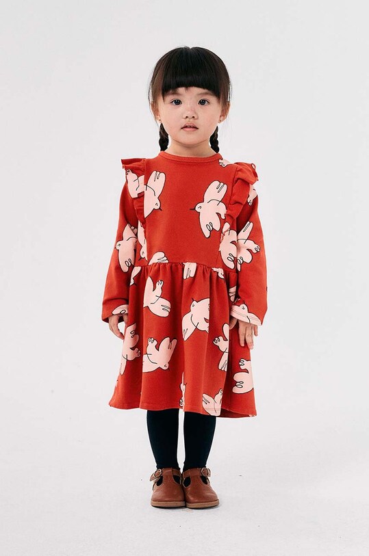 Dívčí šaty Bobo Choses Freedom Bird 224AC108 červená