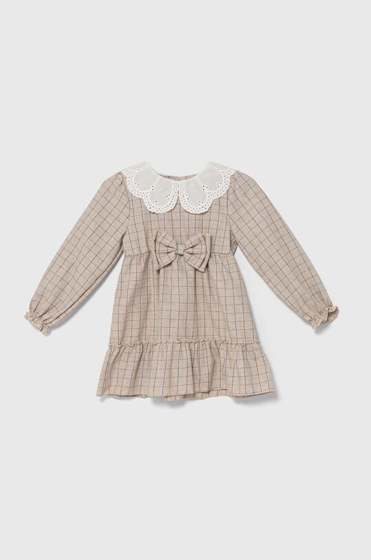 Хлопковое детское платье Jamiks BELITA BELITA.Sukienka.JZH155 бежевый AW24