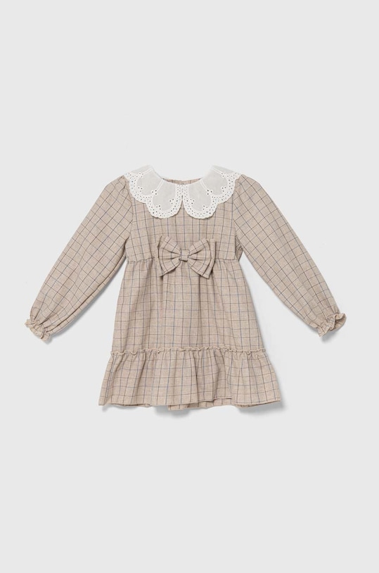 Jamiks sukienka bawełniana dziecięca BELITA BELITA.Sukienka.JZH155 beżowy AW24