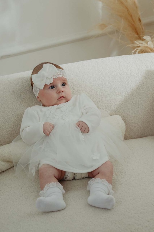 Jamiks vestito neonato GIZA GIZA.Sukienka.JZH102 bianco