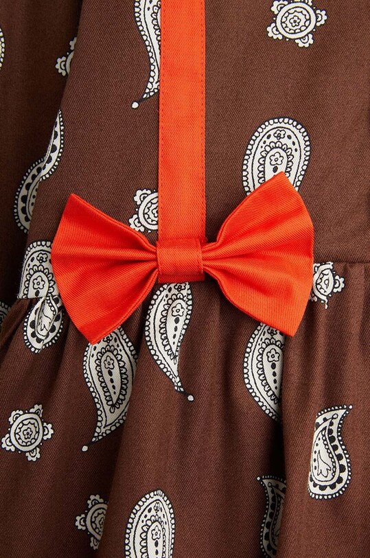 Хлопковое детское платье Mini Rodini Paisley коричневый 2475010016