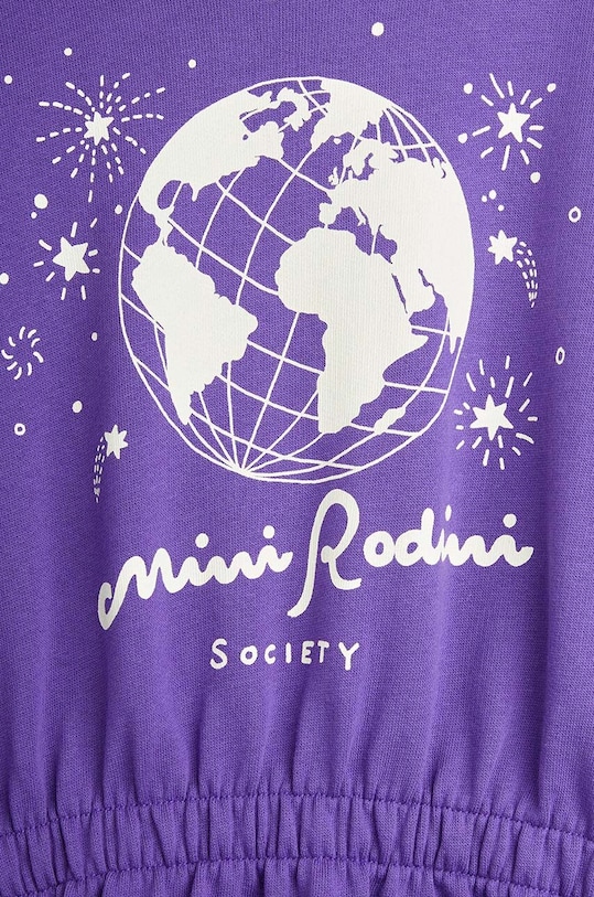 Хлопковое детское платье Mini Rodini фиолетовой 2475010645