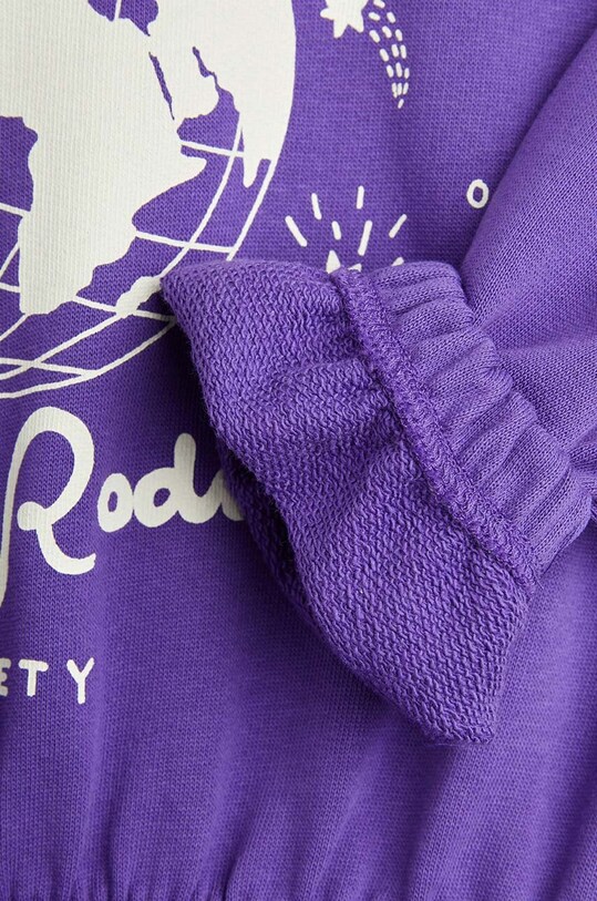 Хлопковое детское платье Mini Rodini 2475010645 фиолетовой