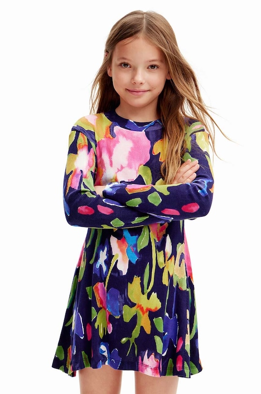 Dívčí šaty Desigual mini námořnická modř 24WGVK14