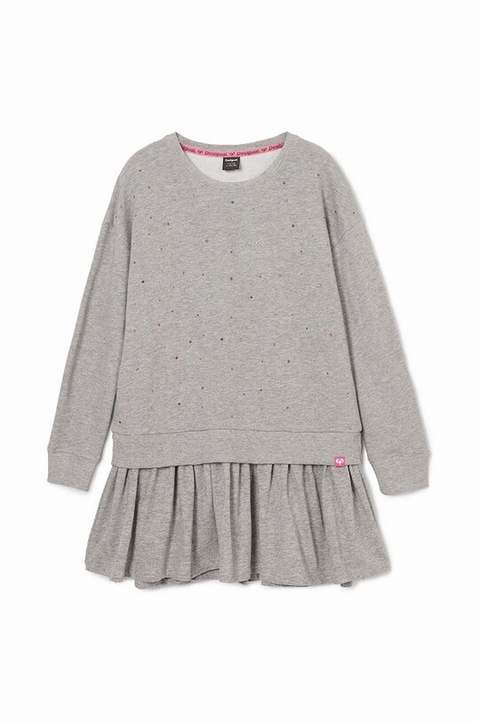 Desigual sukienka bawełniana dziecięca 24WGVK01 szary AW24