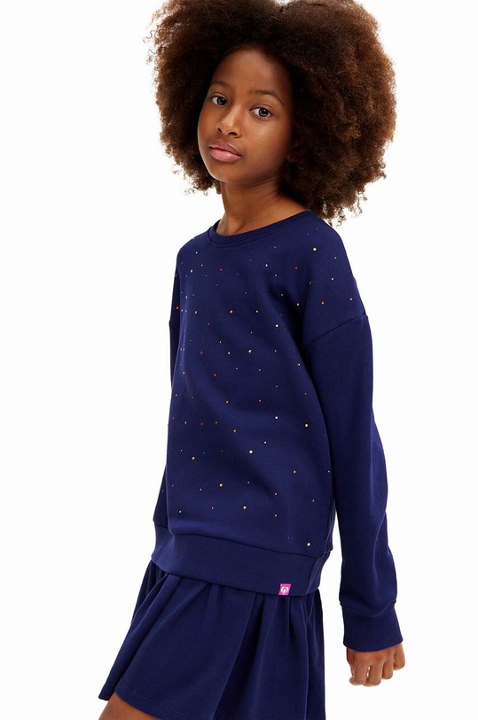 Desigual rochie din bumbac pentru copii 24WGVK01 bleumarin