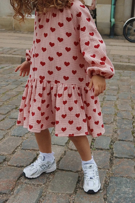 Хлопковое детское платье Konges Sløjd COCO DRESS GOTS длинный розовый KS101461