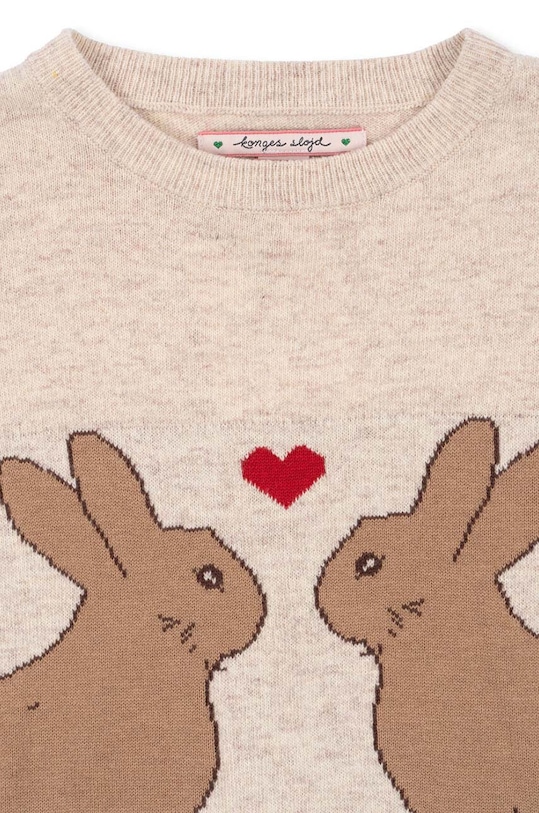 Дитяча сукня з домішкою вовни Konges Sløjd ELI KNIT DRESS бежевий KS101494