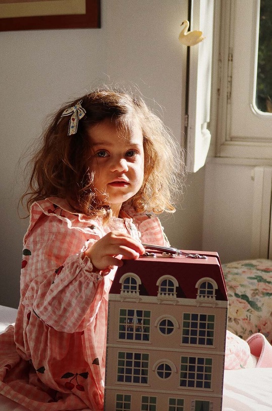 Konges Sløjd rochie din bumbac pentru copii KIM FRILL DRESS GOTS KS101547