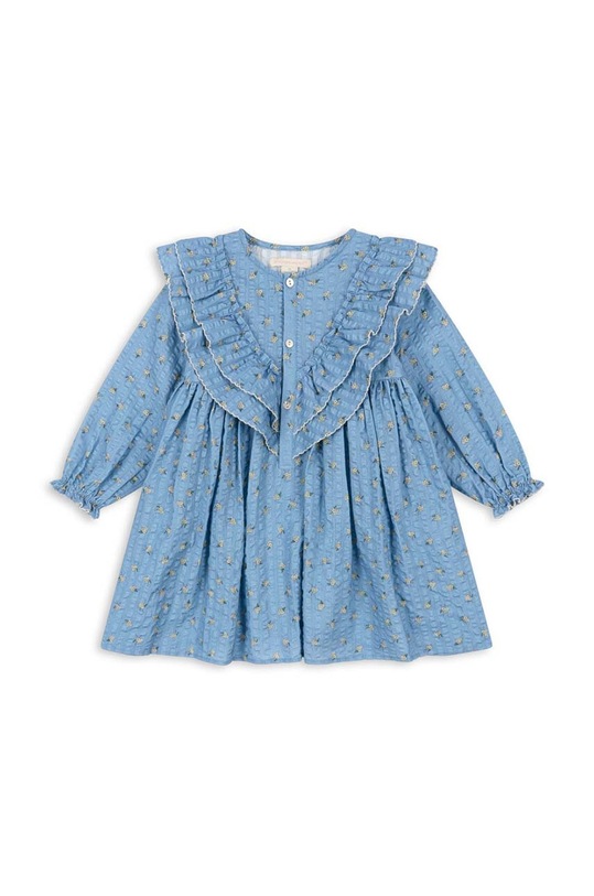 Konges Sløjd rochie din bumbac pentru copii KIM FRILL DRESS GOTS mini albastru KS101547