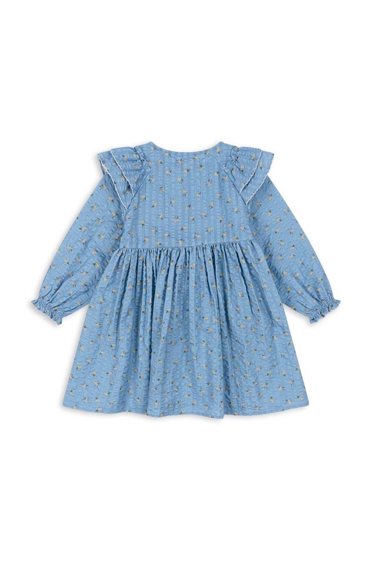 Konges Sløjd rochie din bumbac pentru copii KIM FRILL DRESS GOTS KS101547 albastru AW24