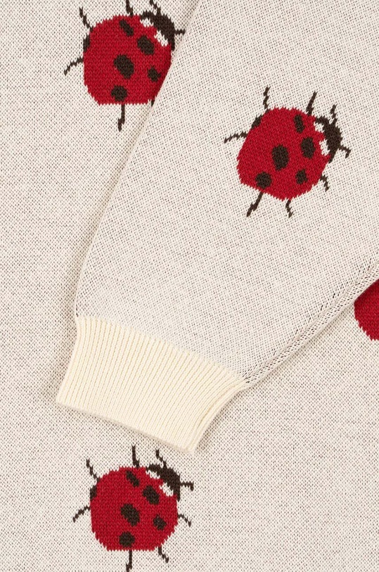 Konges Sløjd rochie din bumbac pentru copii LAPIS KNIT DRESS bej KS101553