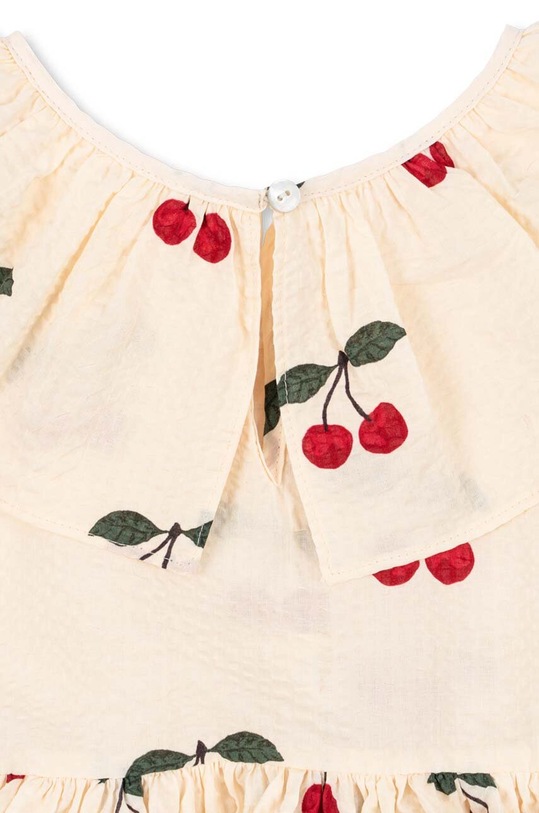 Fete Konges Sløjd rochie din bumbac pentru copii LUNELLA DRESS GOTS KS101576 bej