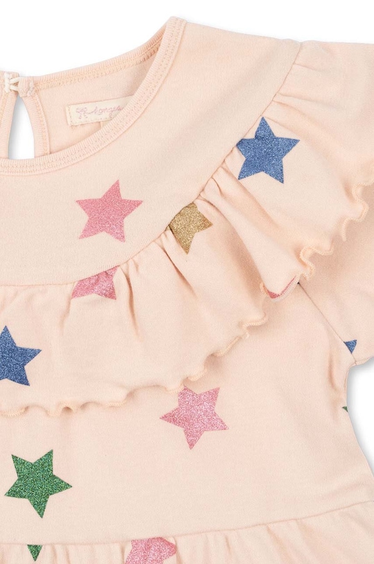 Хлопковое детское платье Konges Sløjd MALLI GLITTER DRESS GOTS бежевый KS101594