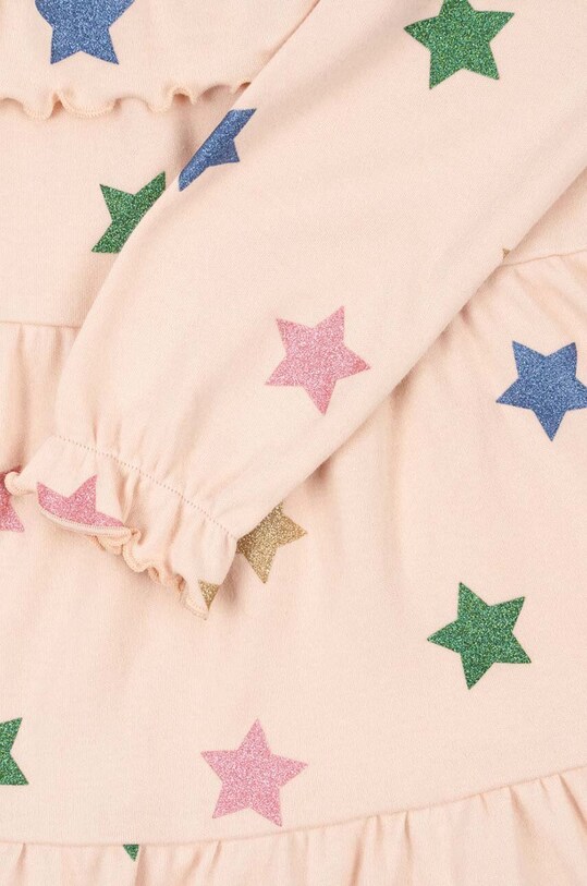 Хлопковое детское платье Konges Sløjd MALLI GLITTER DRESS GOTS KS101594 бежевый