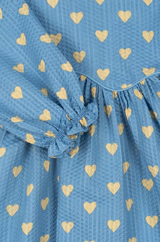Konges Sløjd sukienka bawełniana dziecięca VIDA DRESS GOTS KS101726 niebieski