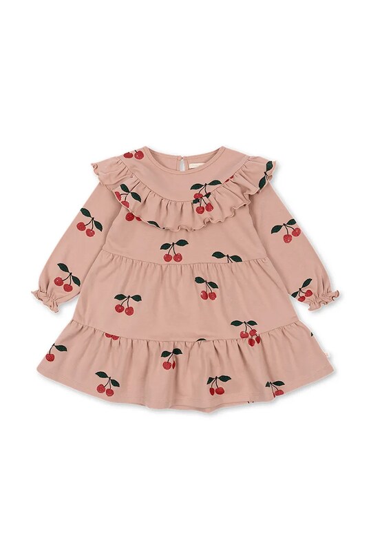 Хлопковое детское платье Konges Sløjd MALLI GLITTER DRESS GOTS длинный розовый KS101792