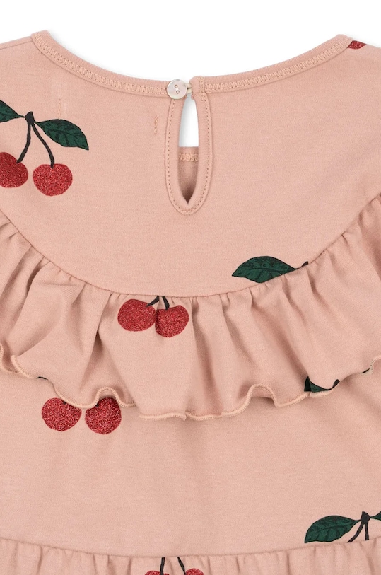 DÍVKA Dětské bavlněné šaty Konges Sløjd MALLI GLITTER DRESS GOTS KS101792 růžová