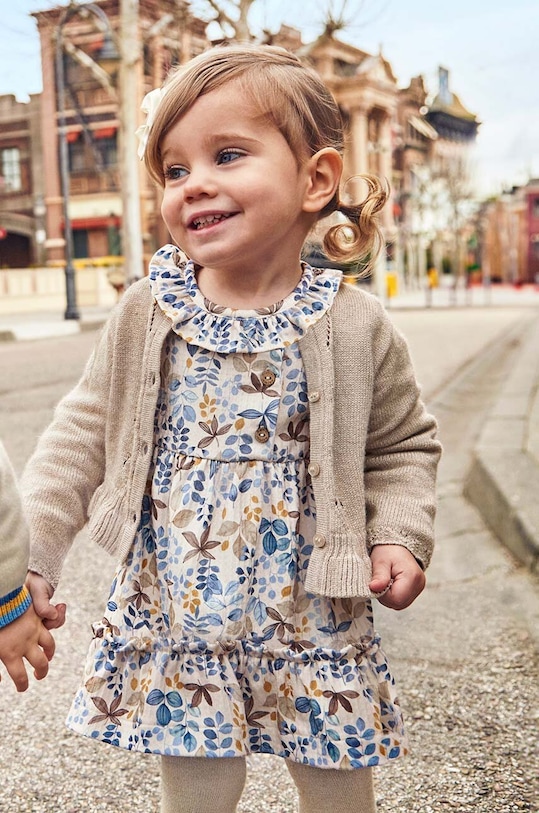 Mayoral sukienka dziecięca wzorzyste niebieski 2914.4D.Baby.9BYH