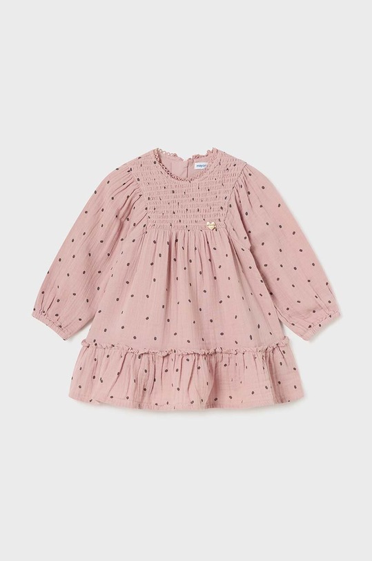 Παιδικό βαμβακερό φόρεμα Mayoral εμπριμέ ροζ 2925.4J.Baby.9BYH