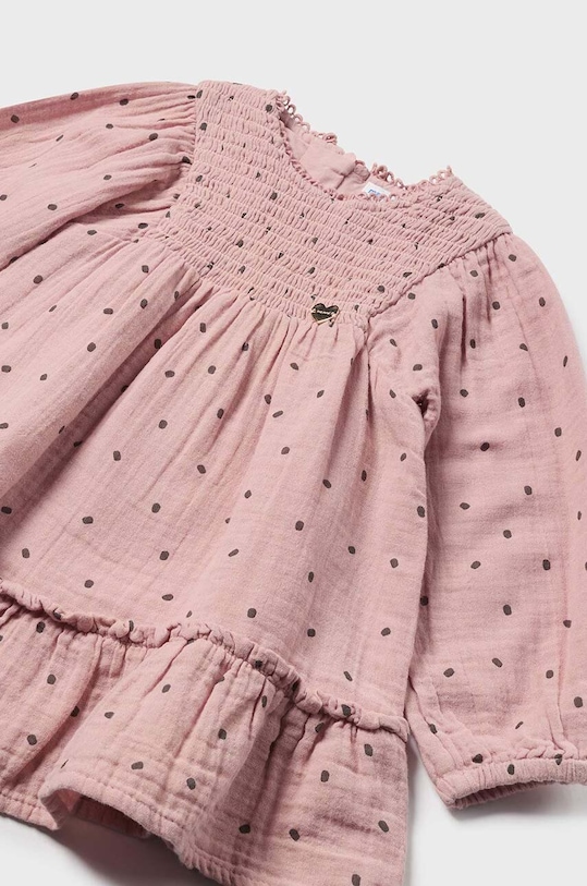 Παιδικό βαμβακερό φόρεμα Mayoral 2925.4J.Baby.9BYH ροζ AW24