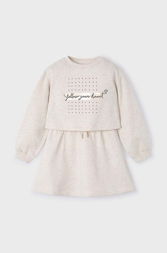 Mayoral sukienka i bluza dziecięca długi beżowy 4927.6H.Mini.9BYH