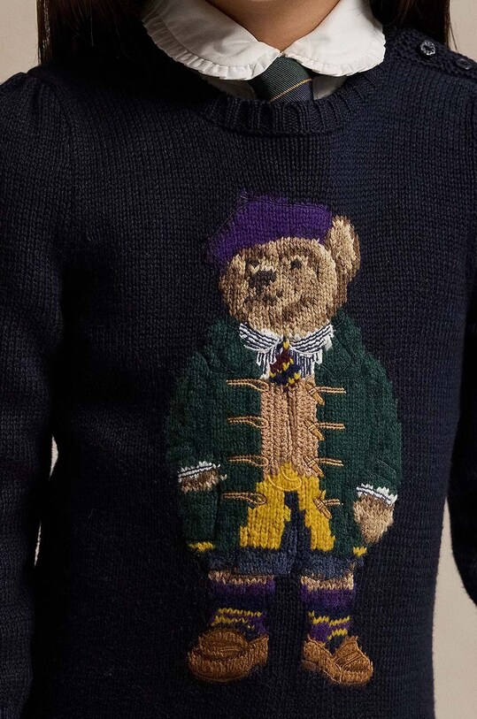 Детска памучна рокля Polo Ralph Lauren 312950801001 тъмносин