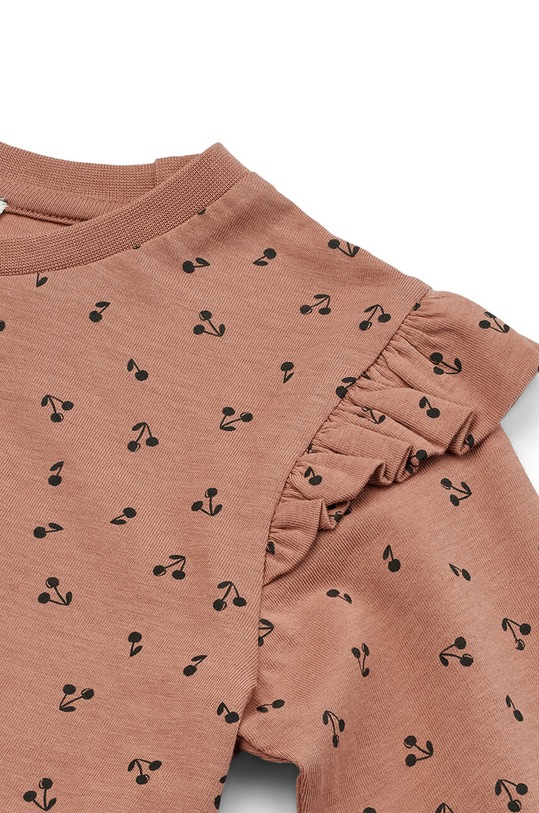 Fete Liewood rochie din bumbac pentru copii Lima Printed Frill Longsleeve Dress LW19484 roz