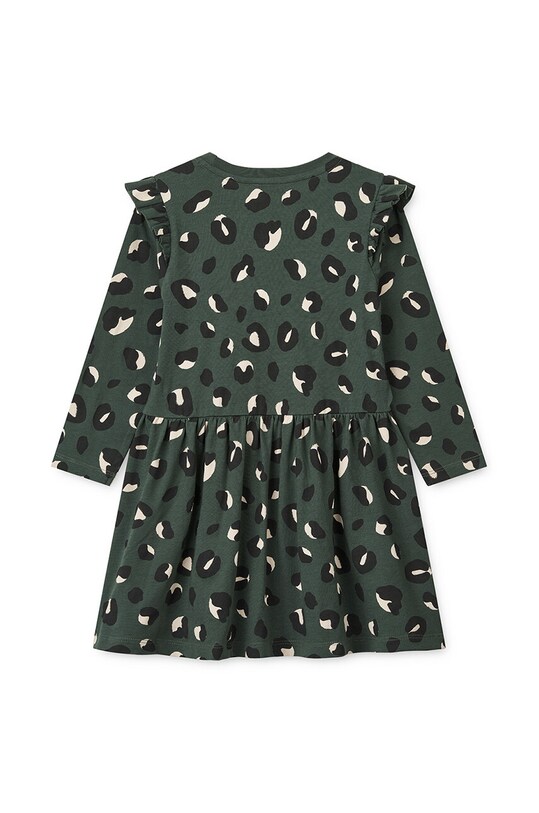 Fete Liewood rochie din bumbac pentru copii Lima Printed Frill Longsleeve Dress LW19484 verde