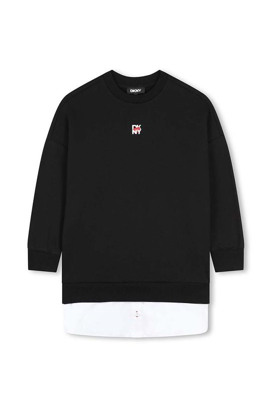 Dječja haljina Dkny pletivo crna D62067.114.150