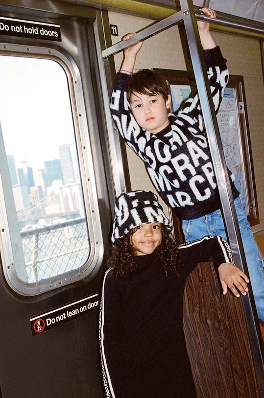 Dětské šaty s příměsí vlny Marc Jacobs černá W60235.114.150