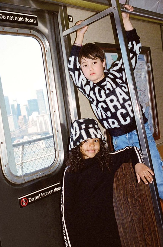 Marc Jacobs rochie din amestec de lână pentru copii negru W60235.156