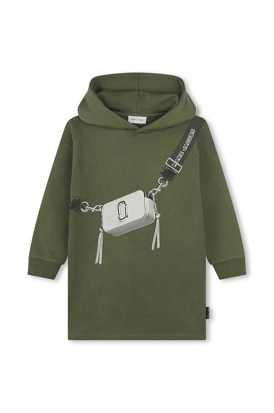 Παιδικό βαμβακερό φόρεμα Marc Jacobs W60363.86.108 πράσινο AW24