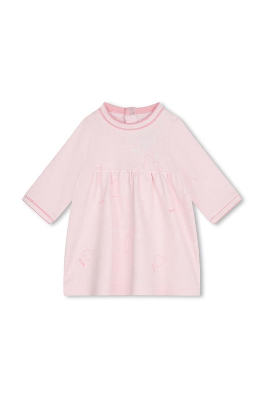 Хлопковое детское платье BOSS длинный розовый J51076.71.81