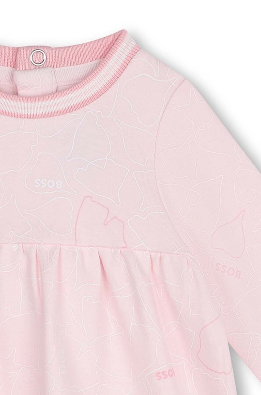 Девочка Хлопковое детское платье BOSS J51076.71.81 розовый