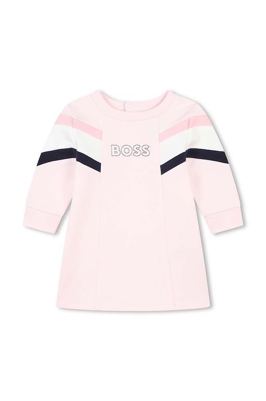 BOSS sukienka niemowlęca z elastanem różowy J51077.71.81