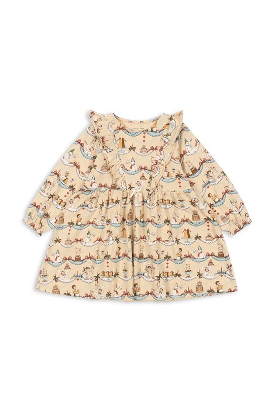 Konges Sløjd rochie fete BASIC FRILL DRESS GOTS mini bej KS101889