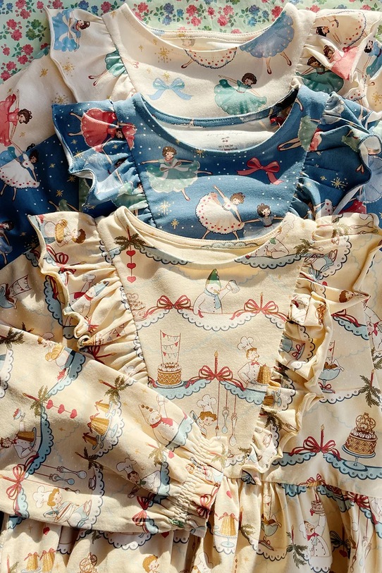 Konges Sløjd rochie fete BASIC FRILL DRESS GOTS KS101889