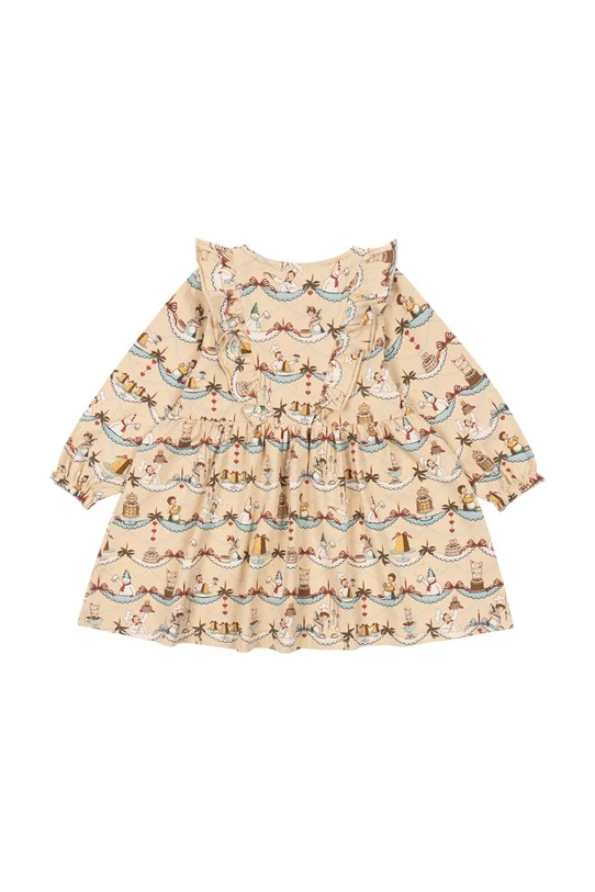 Konges Sløjd sukienka dziecięca BASIC FRILL DRESS GOTS KS101889 beżowy AW24