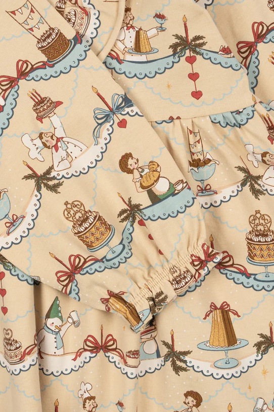 Konges Sløjd sukienka dziecięca BASIC FRILL DRESS GOTS KS101889 beżowy